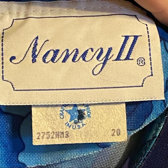 Vintage Nancy II purple floral shift dress with tie belt size 20 - Picture 9 of 11